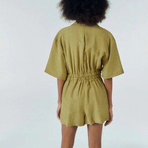 ZARA Olive Green Romper Shorts Small